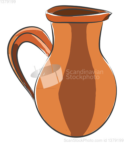 Image of Wine jug made from clay illustration color vector on white backg