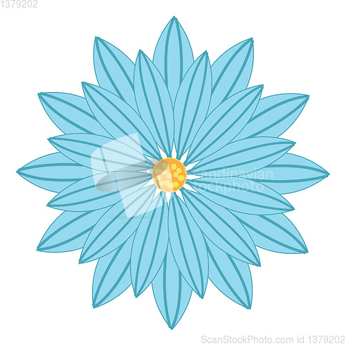 Image of A blue flower, vector color illustration.