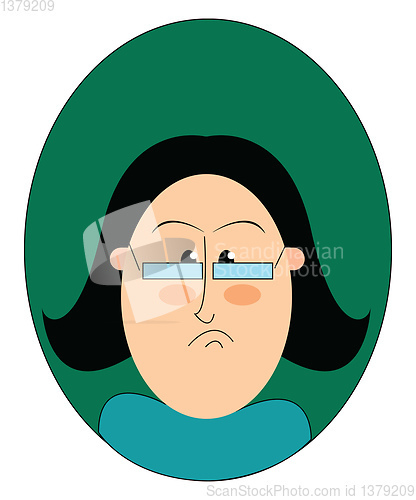 Image of A Mad teacher with a frown on her face, vector or color illustra