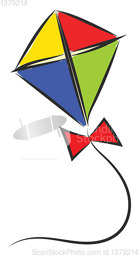 Image of A colorful kite/Outdoor game vector or color illustration