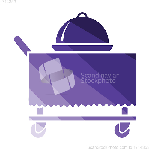 Image of Restaurant  cloche on delivering cart icon