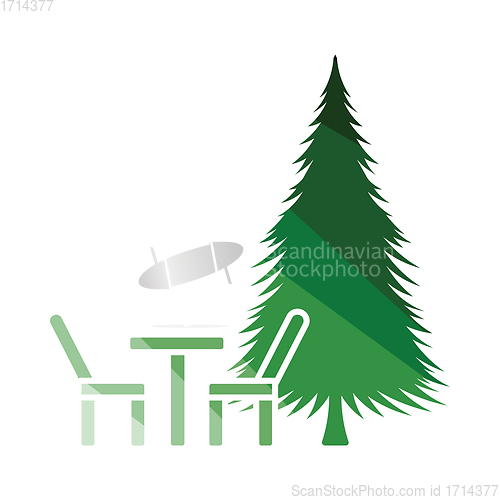 Image of Park seat and pine tree icon