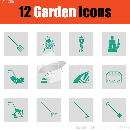 Image of Set of gardening icons