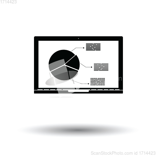 Image of Laptop with analytics diagram icon