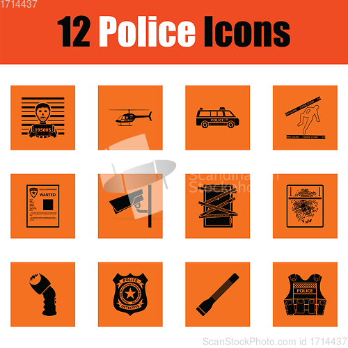 Image of Set of police icons