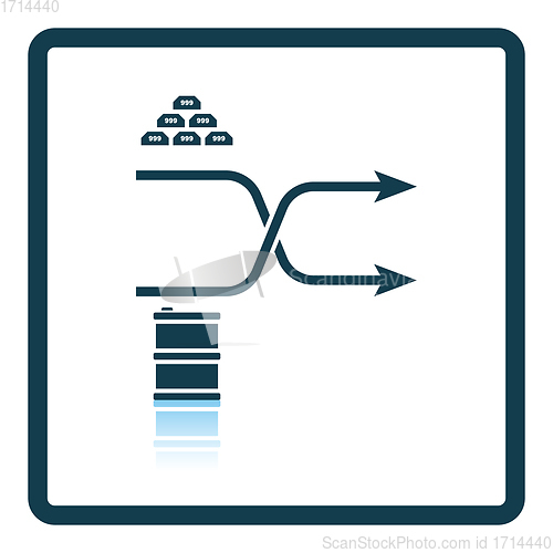 Image of Gold and oil comparison chart icon