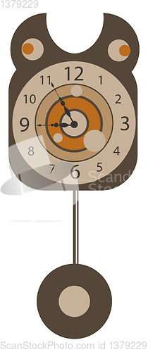 Image of Clock with pendulum vector or color illustration