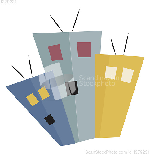 Image of A group of buildings vector or color illustration