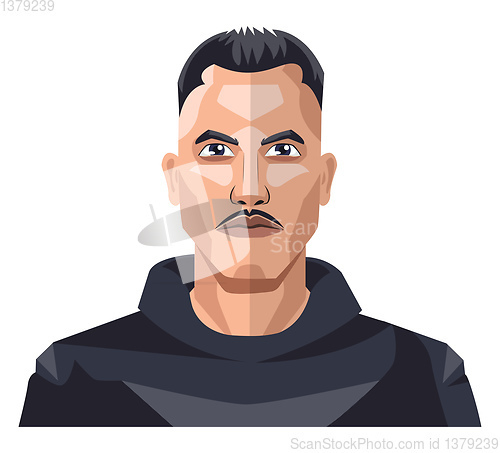 Image of Boy with moustaches and short hair illustration vector on white 