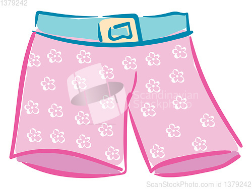 Image of Floral shorts vector or color illustration