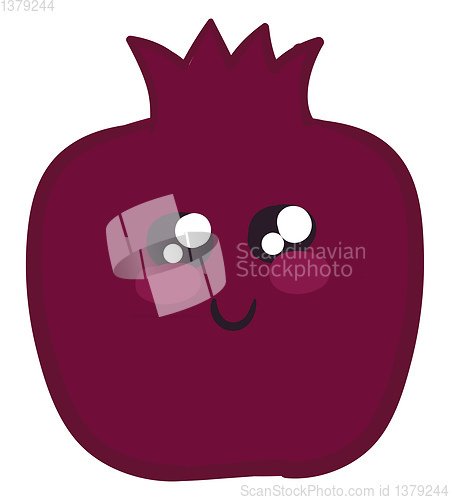 Image of Image of cute pomegranate, vector or color illustration.