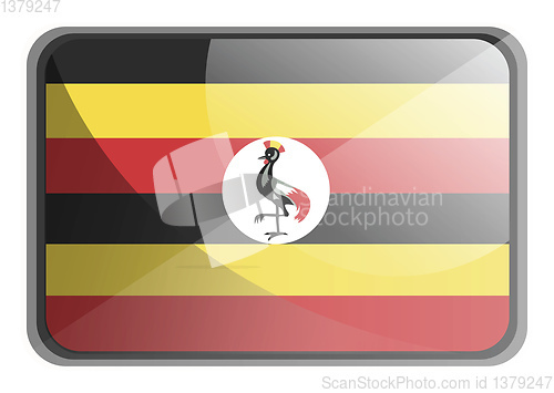 Image of Vector illustration of Uganda flag on white background.