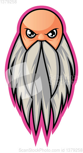 Image of Man with a long white beard illustration vector on white backgro