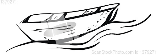 Image of Image of boat sketch, vector or color illustration.
