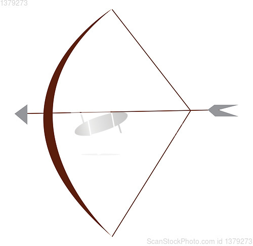 Image of Bow and arrow clipart vector or color illustration