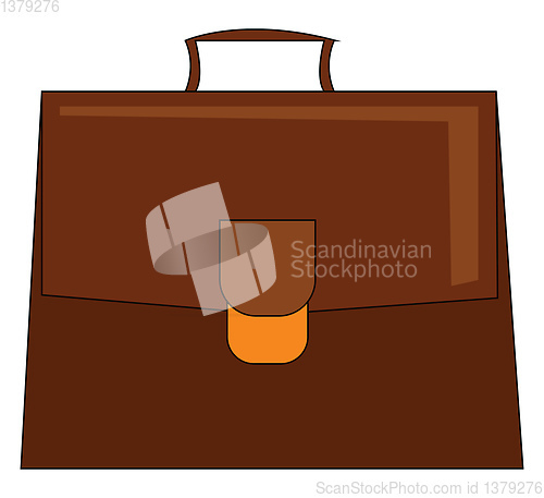 Image of Large brown briefcase vector or color illustration