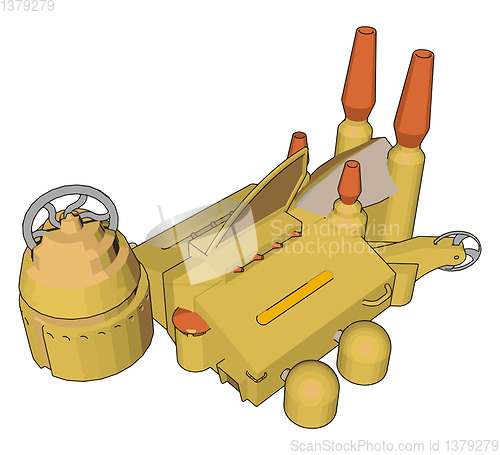 Image of Simple vector illustration on white background of an yellow manu