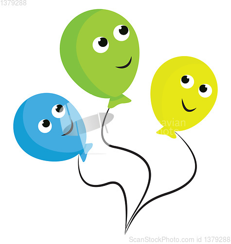 Image of Colorful happy balloons, vector color illustration.