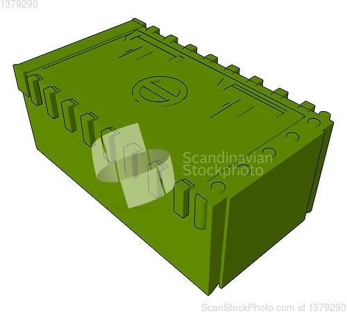 Image of 3D vector illustration on white background  of a military mobile