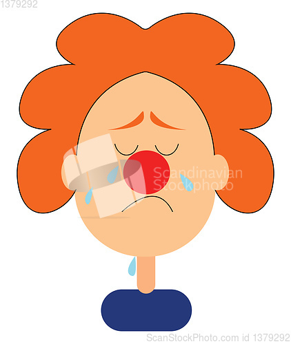 Image of Image of cry - crying clown, vector or color illustration.