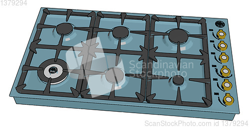 Image of The kitchen stove object vector or color illustration