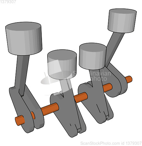 Image of Piston or crankshaft vector or color illustration