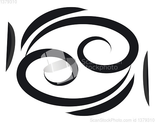 Image of Basic black cancer horoscope sign tattoo vector illustration on 