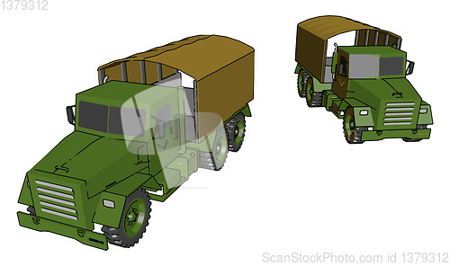 Image of A military motor Sketch vector or color illustration