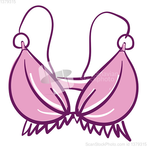 Image of cute pink bra vector or color illustration