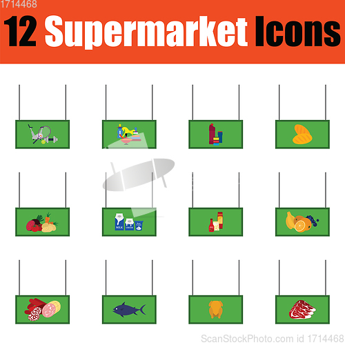 Image of Supermarket icon set in