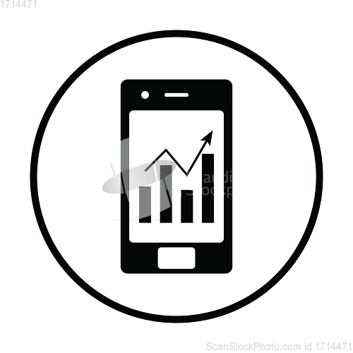 Image of Smartphone with analytics diagram icon