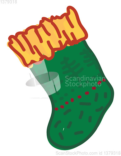 Image of A sock with yellow border vector or color illustration