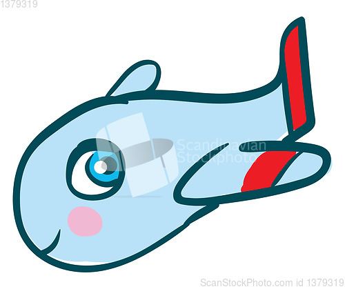 Image of Small smiling aeroplane animation illustration vector on white b