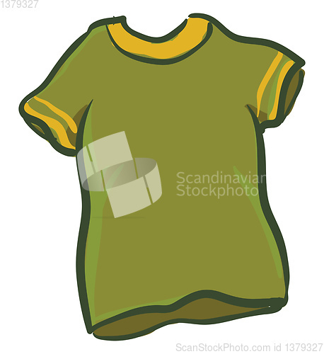 Image of A comfortable green t-shirt vector or color illustration