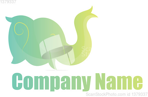 Image of Green elephant head simple logo vector illustration on a white b