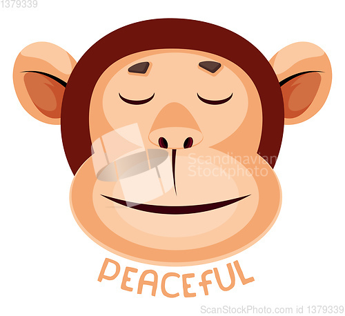 Image of Monkey is feeling peaceful, illustration, vector on white backgr