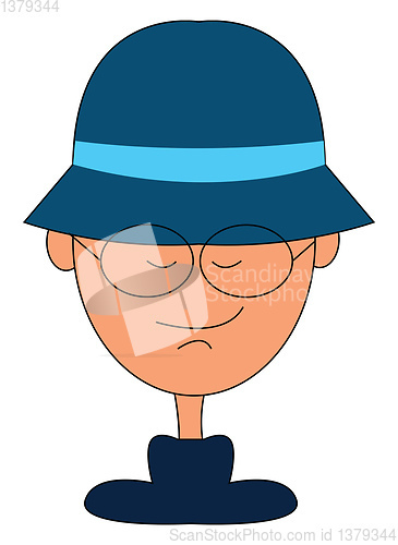 Image of A man with blue hat vector or color illustration