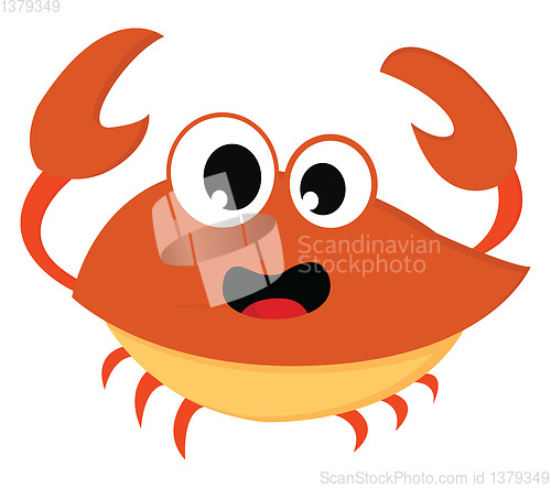 Image of Orange crab in the sea vector or color illustration