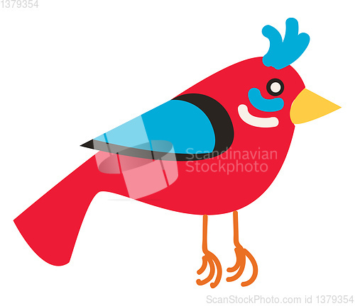 Image of Red bird illustration vector on white background 