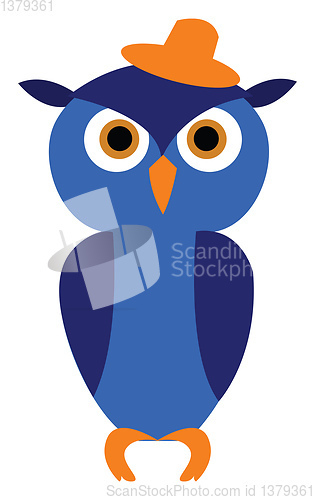 Image of Blue owl with orange hat 