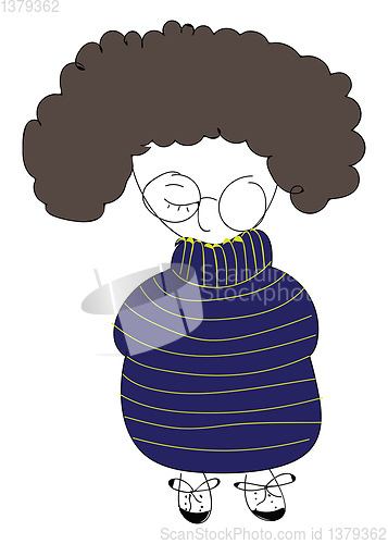 Image of Kid with curly hair vector illustration 