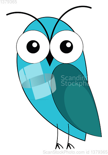 Image of Painting of an angry owl vector or color illustration