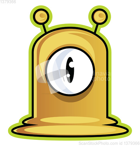 Image of Little yellow monster illustration vector on white background 