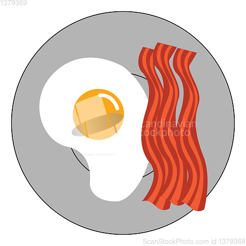 Image of Image of breakfast - egg fry, vector or color illustration.