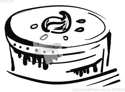 Image of Celebration cake with yummy toppings vector color drawing or ill