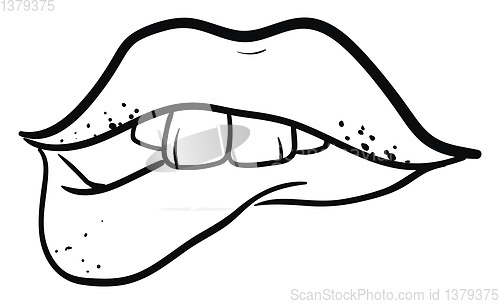 Image of Tattoo lips, vector or color illustration.