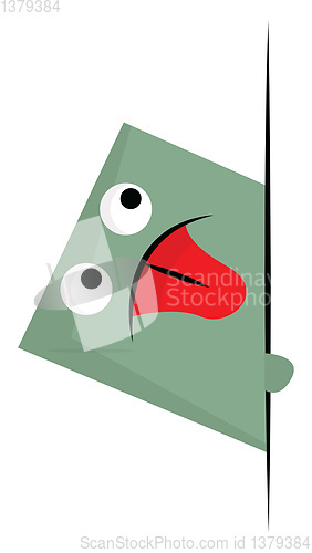 Image of A green monster with red tongue vector or color illustration