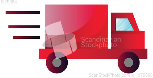 Image of Red truck in high speed vector illustration on a white backgroun