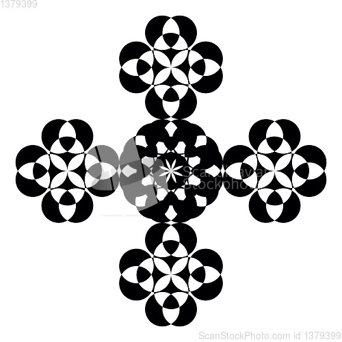 Image of Cross design made with geometrical shapes vector or color illust