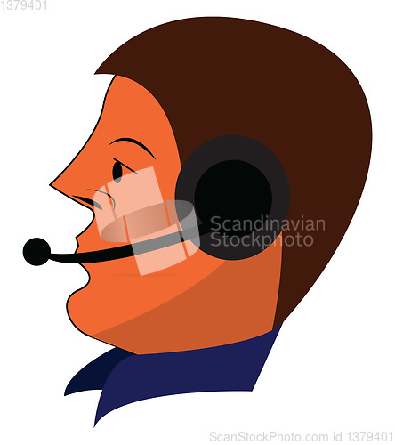 Image of Face of an operator with his headphones and wears a high-neck co